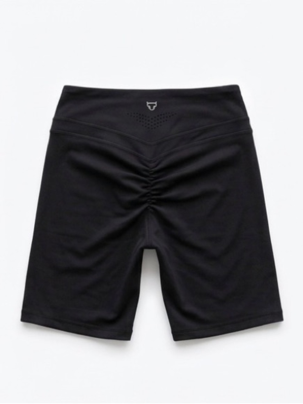 Black Ruched Performance Bike Shorts - Picture 4 of 5